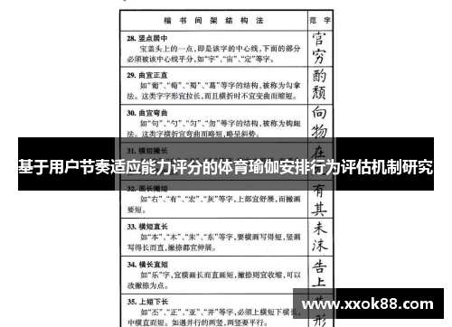 基于用户节奏适应能力评分的体育瑜伽安排行为评估机制研究 基于用户节奏适应能力评分的体育瑜伽安排行为评估机制研究